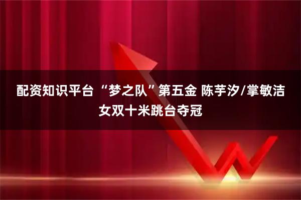 配资知识平台 “梦之队”第五金 陈芋汐/掌敏洁女双十米跳台夺冠