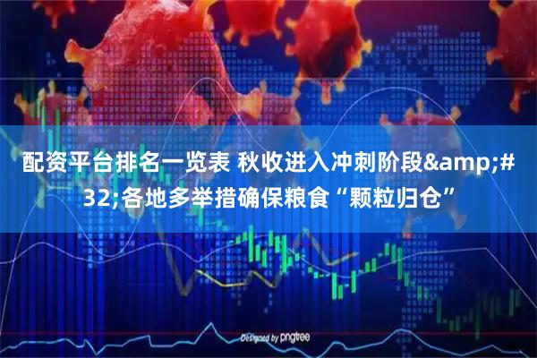 配资平台排名一览表 秋收进入冲刺阶段 各地多举措确保粮食“颗粒归仓”